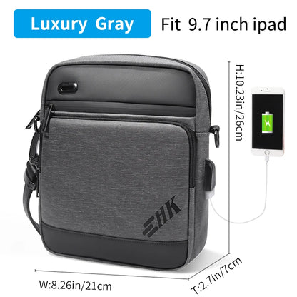 HcanKcan Men's Bag Luxury Men Shoulder Bag For 9.7" iPad Casual Crossbody Bags High Quality Male Purse Phone Men's Chest Pack