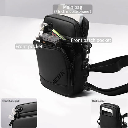 HcanKcan Men's Bag Luxury Men Shoulder Bag For 9.7" iPad Casual Crossbody Bags High Quality Male Purse Phone Men's Chest Pack